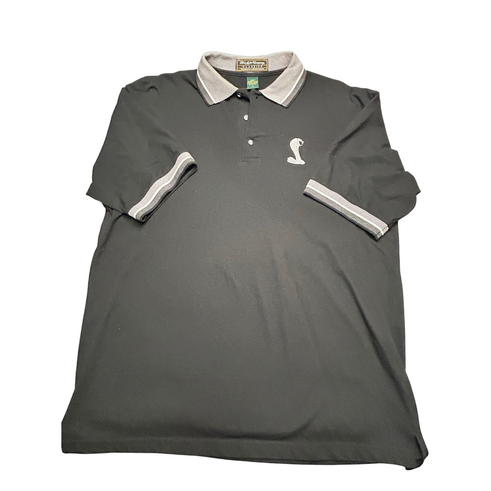 Ford Motor Company Classics Shelby Cobra Polo Shirt Mens XL Black Cotton - Picture 2 of 6